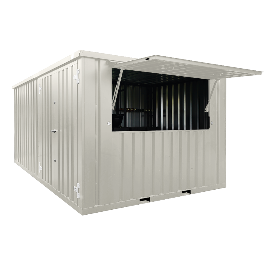 XL zerlegbarer Barcontainer 4×3 Meter Weiß RAL 9016
