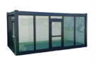 6 × 3 Meter großer Bürocontainer mit Glaswand, Farbe RAL 7016 – Bild 3