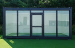 6 × 3 Meter großer Bürocontainer mit Glaswand, Farbe RAL 7016 – Bild 7
