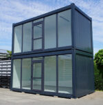 6 × 3 Meter großer Bürocontainer mit Glaswand, Farbe RAL 7016 – Bild 9
